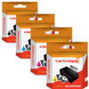 Cartridgex Compatible 4 Ink Cartridge Set, image showing four color ink cartridges and printer compatible with Epson WorkForce Pro WF-8590DWF WF-8090DW.