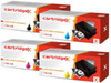 Cartridgex Compatible 4 Toner Cartridge Set, image showing four individual toner cartridges in black, cyan, magenta, and yellow for HP printers, with replacement boxes featuring the Cartridgex branding.