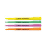 Q-Connect Pack of 4 Highlighter Marker Slimline Barrel Assorted Colour WX93206, four highlighters in yellow, green, pink, and orange with slimline barrels.