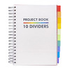 Pukka Pads Project Book B5 White 9603-PB with 10 dividers, 400 pages, and wipe-clean cover – ideal for school, office, and study notes