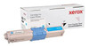 Xerox Cyan Toner Compatible with OKI 44469724, High Capacity, image shows a toner cartridge for laser printers in cyan color with packaging.