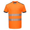 Portwest PW3 Hi-Vis T-Shirt S/S, Size: S, Colour: Orange/Navy, T181ONRS