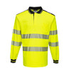 Portwest PW3 Hi-Vis Polo Shirt L/S, Size: S, Colour: Yellow/Black, T184YBRS