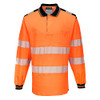 Portwest PW3 Hi-Vis Polo Shirt L/S, Size: XL, Colour: Orange/Black, T184OBRXL