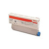 OKI 46471104 Toner Cartridge - Black, packaging box and toner cartridge for printer