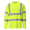 Portwest Hi-Vis Long Sleeved T-Shirt, Size: XXXL, Colour: Yellow, S278YERXXXL