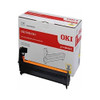 Oki C831/841 EP drum unit-yellow, new toner cartridge for Oki color printers, with packaging box showing product details and illustration.