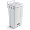 FSMISC FD 90L MOBILE PEDAL BIN LID LGREY 357001, a large white pedal trash bin with a lid and a handle for easy mobility.