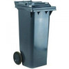 Wheelie Bin 120 Litre Grey 331110, a large grey plastic waste bin with wheels and a lid for outdoor garbage storage.