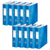 Leitz A4 Lever Arch File, Blue, 80 mm spine width, WOW Range, Files & Folders, Pack 10, design may vary - image of 10 blue lever arch files arranged in two rows.