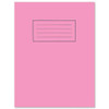 Silvine Exercise Book Plain 229x178mm Pink (Pack of 10) EX112, pink exercise book with lined label area on cover.