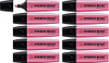 STABILO Highlighter BOSS ORIGINAL - Pack of 10 - Pink, set of ten pink highlighters with black caps arranged in a grid pattern.