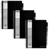 Pukka Pad, A4 Executive Project Notebook 3-Pack - Wirebound notebooks with black covers, featuring 8mm feint ruled lines on 80GSM paper, including 5 repositionable dividers with storage pockets, 250 pages each.