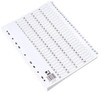 Q-Connect 1-100 Index Multi-Punched Reinforced Board Clear Tab A4 White, showing a set of index dividers with numbered tabs from 1 to 100.