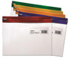 Snopake A5 Zippa-Bag S Classic with Write-On Label, pack of 25, 255 x 190 mm - Transparent/Assorted Zip Strips, in green, orange, blue, purple, and red color options.