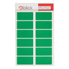 Blick Labels, Green, Self Adhesive Stickers Office Pack, Rectangular, 25mm x 50mm, 320 Labels, For Home, Office, Family, School, Letters, sheet of 10 rectangular green labels with self-adhesive backing.