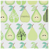 Easynote 180 Sheet Illustrated Note Pad Block, decorative pear pattern with trees and the word 'memo' on the cover.