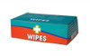 Wallace Cameron Wipes Alcohol Free for All First-Aid Kits [Pack 100], rectangular box of alcohol-free antiseptic wipes with blue and red packaging and a white cross symbol on the front.