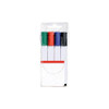 Whitebox Strategy SL Flipchart Markers Assorted [Pack of 4], image of four colorful flipchart markers in green, red, blue, and black inside a transparent plastic case.