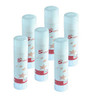 5 Star Office Glue Stick Solid Washable Non-Toxic Medium 20g [Pack 6], six white glue stick tubes with red accents and star designs for school and craft projects.