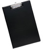 5 Star Fold-over Clipboard with Front Pocket Foolscap Black, black fold-over clipboard with front pocket for convenient document storage.