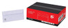 5 Star Envelopes Wallet Peel and Seal 100gsm White DL Ref Pack of 500, white DL envelope with peel-and-seal closure next to packaging box.