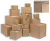 Ambassador Packing Carton Single Wall Strong Flat-packed 381x330x305mm Ref SC-14, image of multiple kraft corrugated cardboard boxes in various sizes for packaging and shipping.