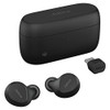 Jabra Evolve2 Buds True Wireless In-Ear Bluetooth with Active Noise Cancellation, MultiSensor Voice Technology and Wireless Charging Pad - MS Teams Certified, works with all other platforms - Black, with charging case and earbuds.