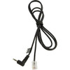 Jabra Cable RJ10 to 2.5 mm Jack (Panasonic), black audio cable with right-angle connector and clear Ethernet adapter connection