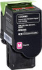 Lexmark Magenta High Yield Return Programme Toner Cartridge C232HM0, front view of the black and magenta toner cartridge with green and black packaging.