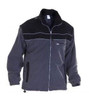 Toptex Classic Fleece - Black/Grey, front view of a men's fleece jacket with a full zipper, high collar, and black and grey color blocking design.