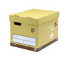 5 Star Elite Superstrong Archive Storage Box Foolscap Sand, sturdy office storage box with a lid, ideal for organizing documents, in a sand color with star and number 5 graphics.