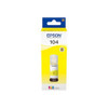 Epson EcoTank 104 Yellow Genuine Ink Bottle, yellow ink bottle in packaging for Epson EcoTank printers.