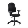 Jemini Teme Medium Back Chair with Adjustable Arms, black office chair with ergonomic design, height and armrest adjustable, suitable for office use.