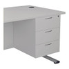 FF Jemini White 3 Drawer Fixed Pedestal, modern office storage unit with three drawers and a white finish.