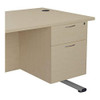 FF Jemini Maple 2 Drawer Fixed Ped TESHP2MA, a light-colored wooden office desk with two drawers and a cable hole on top.