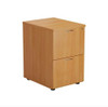 Jemini 2 Drawer Filing Cabinet 464x600x710mm Beech KF79455, wooden office storage cabinet with two drawers and a locking feature.