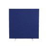 Jemini Partition, One Size, blue fabric-covered portable room divider or partition with metal legs for office or home use.