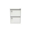 Jemini File Cabinet, Metal, One Size, white metal office file cabinet with two drawers and lock on top drawer.