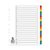 Q-Connect EW Index A-Z Reinforced Multicoloured, 15 Pack - Durable index with A to Z tabs in various colors for organized file management.