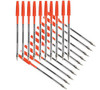 Q-Connect Ballpoint Pen Medium Red Pack of 20, set of 10 pens with red caps and striped barrels for smooth writing.