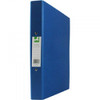 Q-Connect 2 Ring 25mm Paper Over Board Blue A4 Binder (Pack of 10), front view showing the blue binder with a label on the spine.