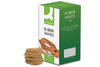 Q-Connect Rubber Bands No.16, beige rubber bands and green packaging box with product details.