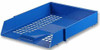 Q-Connect Plastic Letter Tray - Blue, blue plastic letter tray with a perforated bottom and raised sides