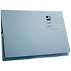 Q-Connect Long Flap Document Wallet Foolscap Blue, closed blue document folder with long flap and label space for organization.