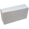 Q-Connect 2Work 1-Ply C-Fold Paper Towels, Pack of 2880, White, showing a large stack of white paper towels in a rectangular shape with a folded edge on the top.