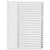 Q-Connect 1-20 Index Multi-Punched Reinforced Board Clear Tab A4 White, a white index sheet with numbered tabs from 1 to 20 for organization.
