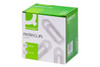Q-Connect Paperclips No Tear 32mm Pack of 1000, green and white packaging box with images of paperclips and product details.