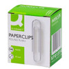 Q-Connect Paperclips Plain 32mm 100 Per Box (Pack of 10), green and white box of paperclips with an illustration of a paperclip on the front.