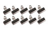 Q-Connect Grip Clip 75mm Black (10 Pack), set of ten black grip clips with metal spring mechanisms for paper organization.